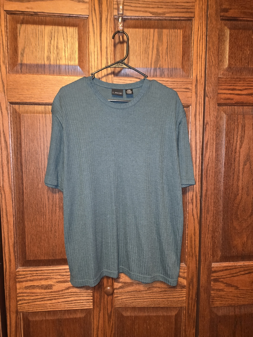 J. Ferrar Ribbed Crew Thick Short-Sleeve Shirt